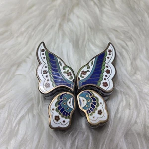 Scatole portagioie puzzle farfalla vintage cinese cloisonné 4 pezzi - Foto 1 di 9