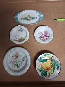 Floral Ashtrays/ Trinket Dishes 3 Porcelain 2 Other - Picture 1 of 10