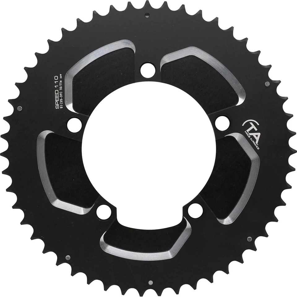 TA Speed 2 10/11X 110 PCD Bicycle Cycle Bike Chainrings Black - 53T - Image 1 of 1