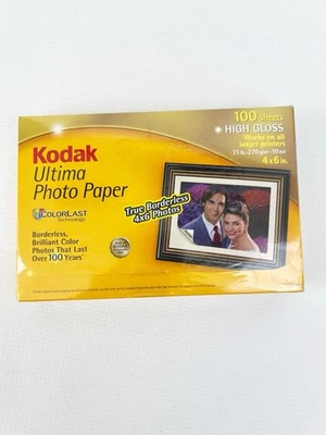 KODAK ULTIMA PHOTO PICTURE PAPER 100 Sheet High Gloss 4 x 6 NEW Sealed - Image 1 of 3