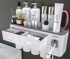 IHave Toothbrush Holder & Toothpaste Dispenser- Multi Storage-Upper Shelf ✨ - Picture 1 of 4