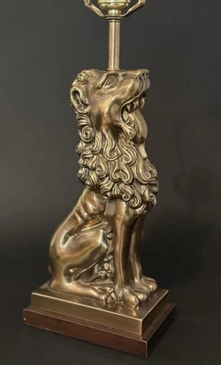 Vintage Brass Lion Table Lamp Frederick Cooper Robert Abbey Style - Image 1 of 4