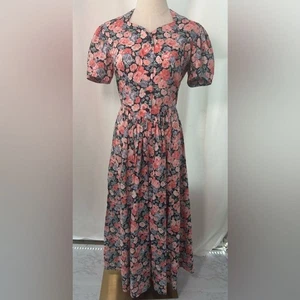VINTAGE 90s LAURA ASHLEY Floral Maxi Dress SIZE 8 - Picture 1 of 7