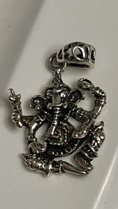 Vintage Ganesh Hindu Buddhist Elephant God Sterling Silver 925 Pendant Rare - Picture 1 of 7