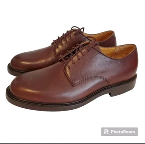 Vtg Polo Ralph Lauren Mens 8D Brown Leather Oxford Lace Up Casual Dress Shoe NEW - Picture 1 of 12