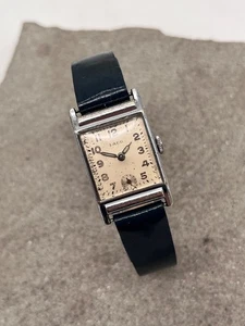 VINTAGE LACO HANDAUFZUG ART DECO ARMBANDUHR CAL. MIMO SUBSECOND RECTANGULAR - Bild 1 von 8