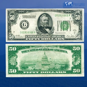 Fr.2101-G 1928A $50 Fifty Dollars FRN Chicago, Gold Clause DGS, VF+ #16068 - Picture 1 of 1
