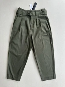 Banana Rpublic Pants Womens 6 S Army Green Crop Belted High waisted Wide Baggy - Picture 1 of 22