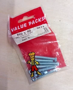 6 Stück Vorteilspack M6 x 40 Sechskantschrauben & Muttern verzinkt - Bild 1 von 2