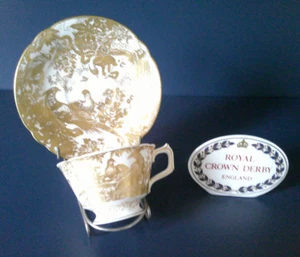 Royal Crown Derby Gold Aves Cup & Saucer Circa 1968 - Picture 1 of 7