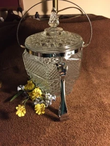 Vintage Wexford Crystal Ice Bucket W/Tongs - Picture 1 of 8