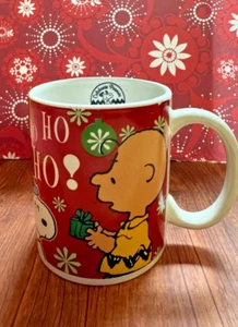 Collectible Peanuts Gang- Snoopy & Charlie Brown "Ho Ho Ho" Christmas Coffee Mug - Picture 1 of 9
