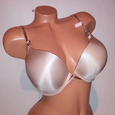 Victoria Secret Bra Bombshell Push Up Beige Solid Adds 2 Cup Sizes Neutral New - Image 1 of 4