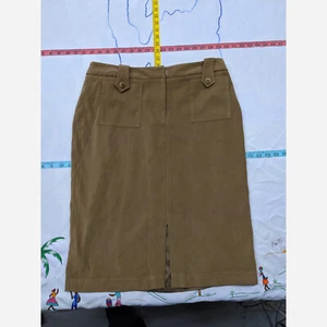 Women's Size 12 J Mclaughlin Tan Suede Midi Skirt - Picture 1 of 5