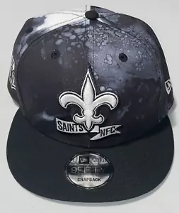 NEW NFL New Era 9FIFTY New Orleans Saints Sideline Snapback Cap Black OSFM White - Picture 1 of 8