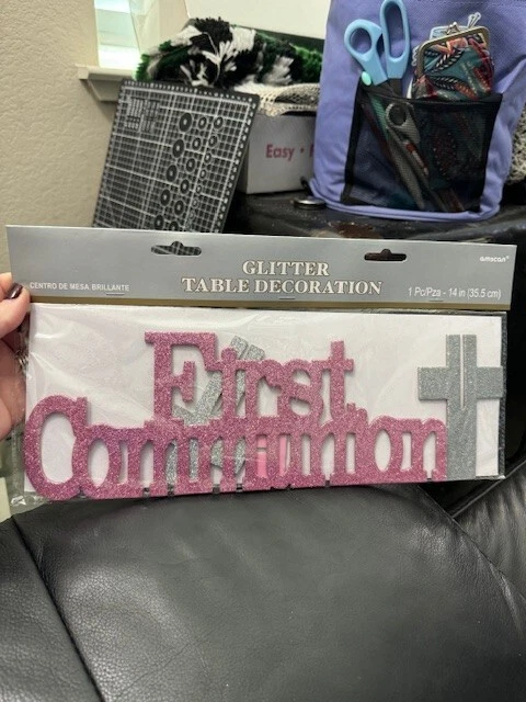 Amscan First Communion Glitter Table 14" Decoration Party Supply New!!! - Image 1 of 2