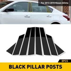 US For 2013-2018 Altima Nissan 8PCS Black Posts Pillar Window Door Trim Cover - Picture 1 of 12
