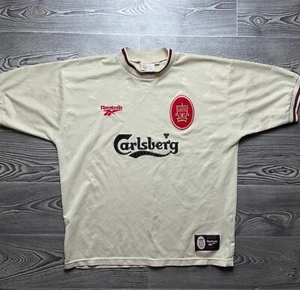 FC Liverpool 1996/97 1997 away Reebok jersey shirt camiseta vintage ecru 42-44 L - Picture 1 of 15