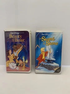 Disney Black Diamond Vhs Beauty And The Beast And Sword In The Stone - Picture 1 of 12