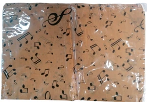 Sciarpa a Tema Musicale Oro con Note Nere Regalo Musica Natale Scarf Beige - Picture 1 of 5