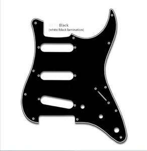 New Stratocaster SSS Pickguard BLACK 11 Hole 3 Ply for USA style Strat Guitar - Bild 1 von 3