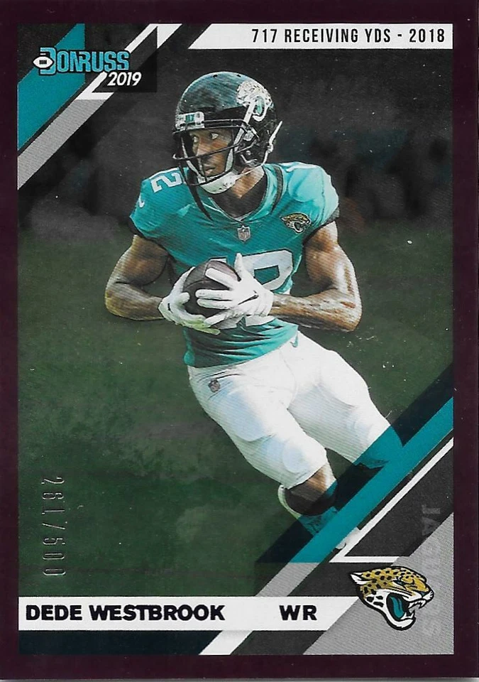 DEDE WESTBROOK 2019 Donruss Football SEASON STAT LINE Purple #/500 - JAGUARS - - Image 1 of 1