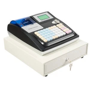 48 Keys Electronic Cash Register Cash Commercial Cash Register W/LCM Screen US - Picture 1 of 24