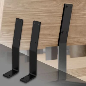 2x Perfiles metalicos industriales soportes respaldo acero negro para muebles - Imagen 1 de 8