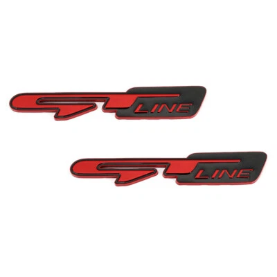 2Pcs Red GT Line Logo Car L&R Fender Door Emblems for Optima Stinger Soul Forte - Image 1 of 2