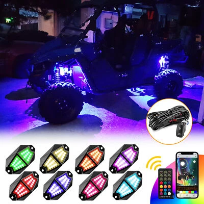 WSAYS For 2017-2025 Can Am Maverick X3 / R 8-Pods RGB LED Rock Lights Wire Kit - Image 1 of 4
