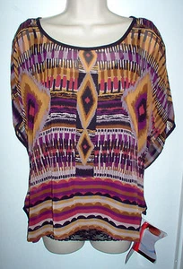 WOMENS TUNIC TOP MEDIUM MULTI COLOR 2 PIECE w/BODY SHAPER NWT RETAIL $60 - Picture 1 of 2