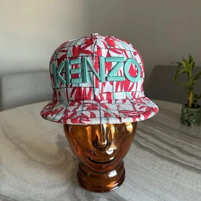 Boné KENZO x New Era SS2014 California Nature and Sea Print branco/vermelho/azulado - Imagem 1 de 4