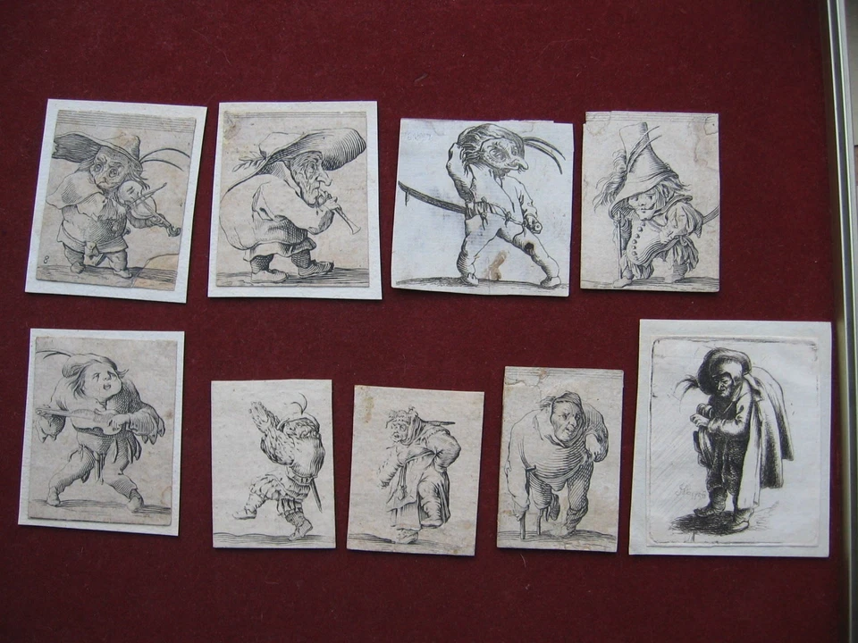 Jacques Callot: Zwerge (Gobbi) & Tänzer 1620/Dwarfs & Dancers Print Radierung - Bild 1 von 4