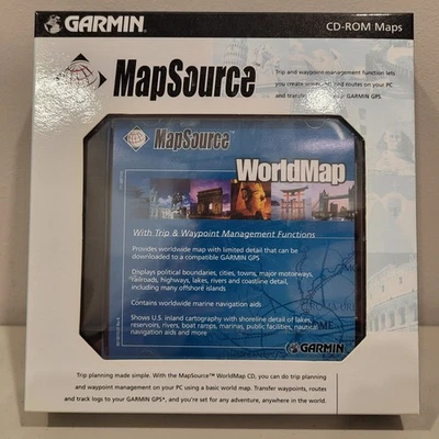 Garmin World Maps CD-Rom 010-10215-01 v3.01 2002 Sealed Disc Vintage Software - Image 1 of 3