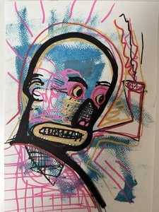 Papel abstracto original HASWORLD A4 expresionismo arte pop contemporáneo Reino Unido - Imagen 1 de 1