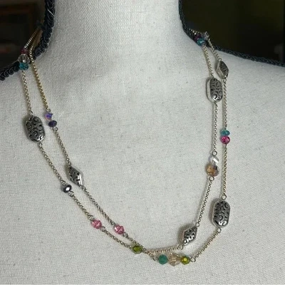 Брайтон Бон Vivant ожерелье цветные кристаллы позолоченный 45» длинная цепочка - Изображение 1 из 4