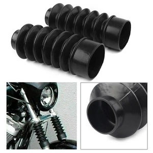 Fork Cover Gaiters Gator Short Boots Fit Harley Sportster XL883 XL1200 Rubber US - Picture 1 of 11