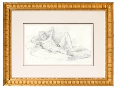 Lord Leighton Vintage Hombre Desnudo Dibujo Antiguo Maestro Académico Clásico Inglés Foto 1 de 4
