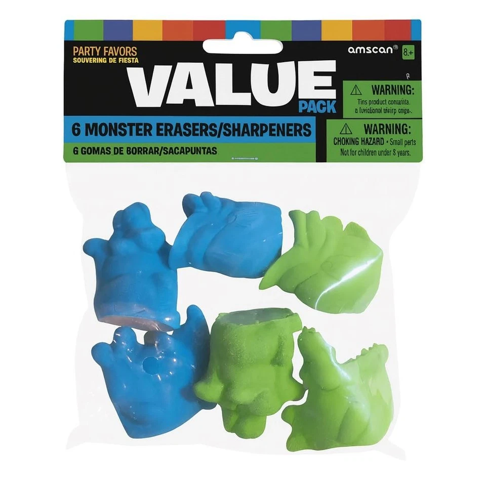 Gomas de borrar estilo monstruo niños fiesta de cumpleaños favores 6 quilates medias rellenas nuevas Foto 1 de 1