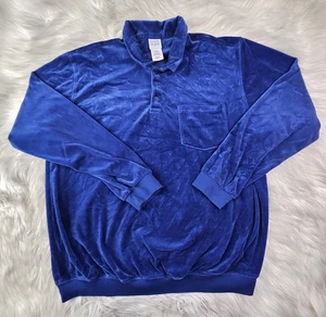 Camisa para Hombres John Blair XLG TL Azul Terciopelo Bandas Manga Larga Pullover Bolsillo De Colección - Imagen 1 de 7