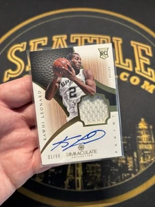 kawhi leonard 2012-13 Immaculate Collection 122 RC Patch Auto /99 True RPA Spurs - Picture 1 of 3