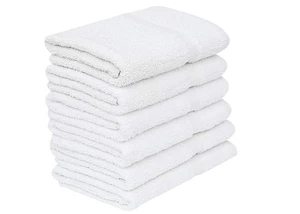 6 White Economy Bath Towels Bulk (24x48 Inch) Cotton Blend for Softness-Comme... - Picture 1 of 7