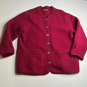 Giesswein Austria Wolljacke Damen 42 L rot gekochte Wolle Cardigan Pullover Mantel - Bild 1 von 9