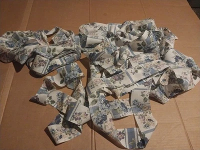 Blue And White Floral Loose Cotton Bias Tape Trim Lot - Image 1 of 4