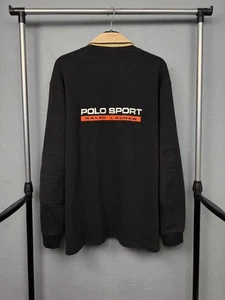 Polo Sport Ralph Lauren 90er Vintage Herren 1\4 Reißverschluss Kragen Sweatshirt Größe L - Bild 1 von 9