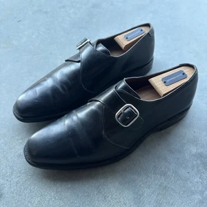 Allen Edmonds 9-D Boston schwarz und blau gefärbt Mönch Riemen Herren elegante Schuhe - Bild 1 von 7