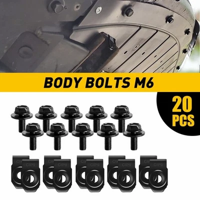 For Ford Body Bolts&U-nut Clips- M6-1.0x20mm Long- 10mm Hex- 20pcs (10ea) #150 Foto 1 de 4