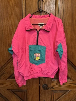 Vintage 90s Fila Pro Beach 1/4 zip up pull over windbreaker jacket Medium - Image 1 of 4