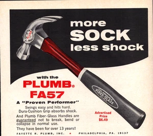 Plumb Hammer FA57 Philadelphia PA Less Shock Handyman Vintage Print Ad 1969 - Picture 1 of 4