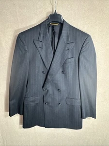 Vintage HART SCHAFFNER MARX 40L Zweireiher anthrazit Kreidestreifen 6 Knöpfe - Bild 1 von 13